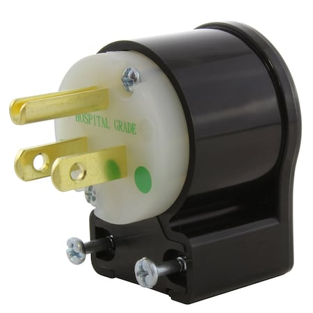 Ac Works Straight Blade Plug, 5-15P, 15 A, 125V AC, 2 Pole, Screw Terminals, Grounded ASEMD515P